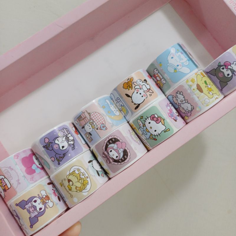 

Sticker gulung sanrio Cinnamoroll kuromi my melody pompompurih hello kitty pochacco lts little twin star