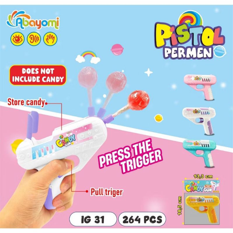 1012 Mainan permen Lolipop Anak Anak / Mainan Pistol Tembakan Permen Anak Anak / Mainan viral