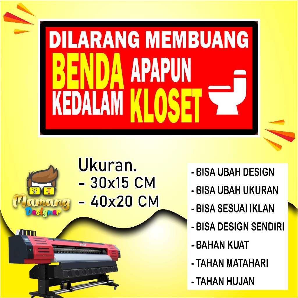 

Sticker Tempelan Tulisan Peringatan Di WC Merah