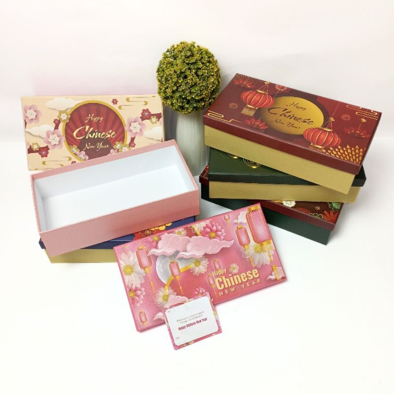 

[ 29,5×15×7,5 cm ] Hardbox Tutup Lepas+Kartu Imlek / Kotak Imlek / Packaging Hampers Imlek