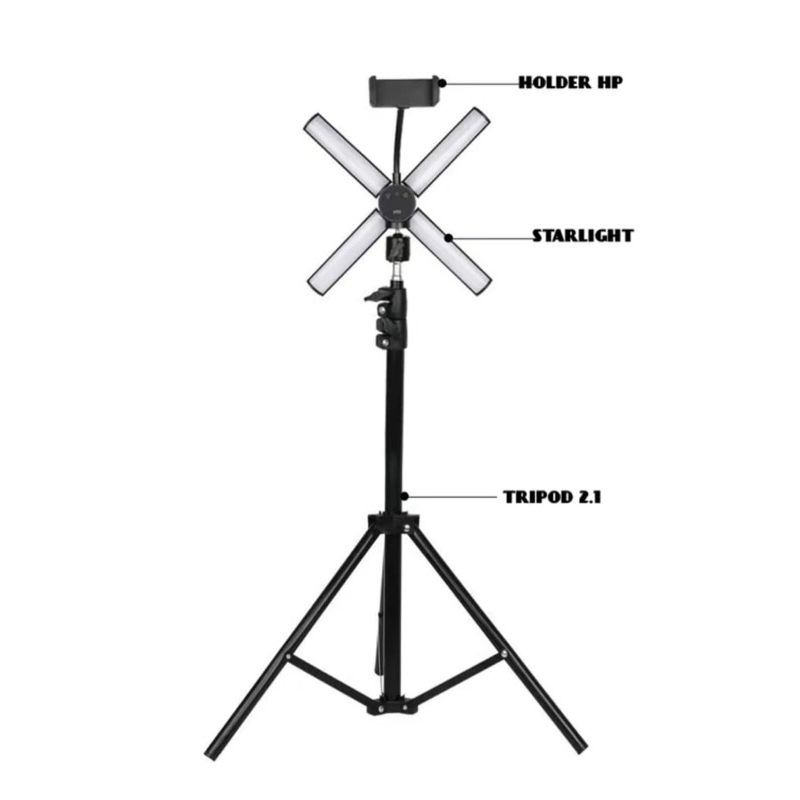 TRIPOD STARLIGHT FOLDING LED LIGHT || LAMPU BINTANG COCOK - Folding LED Light Bentuk X Lamp Portable