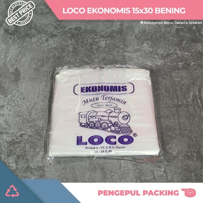 Kantong Plastik Kresek Loco Ekonomis Bening 15 x 30 cm isi 50 lembar