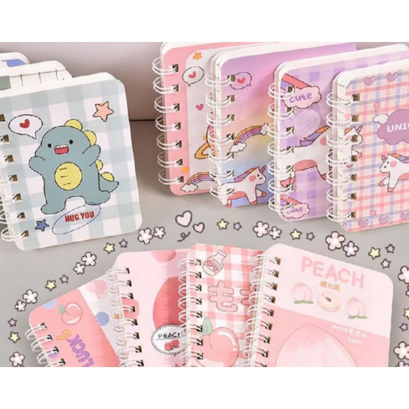 

Buku Catatan kecil Ukuran A7/Mini Notebook A7 Motif Lucu Buku Notebook Ring