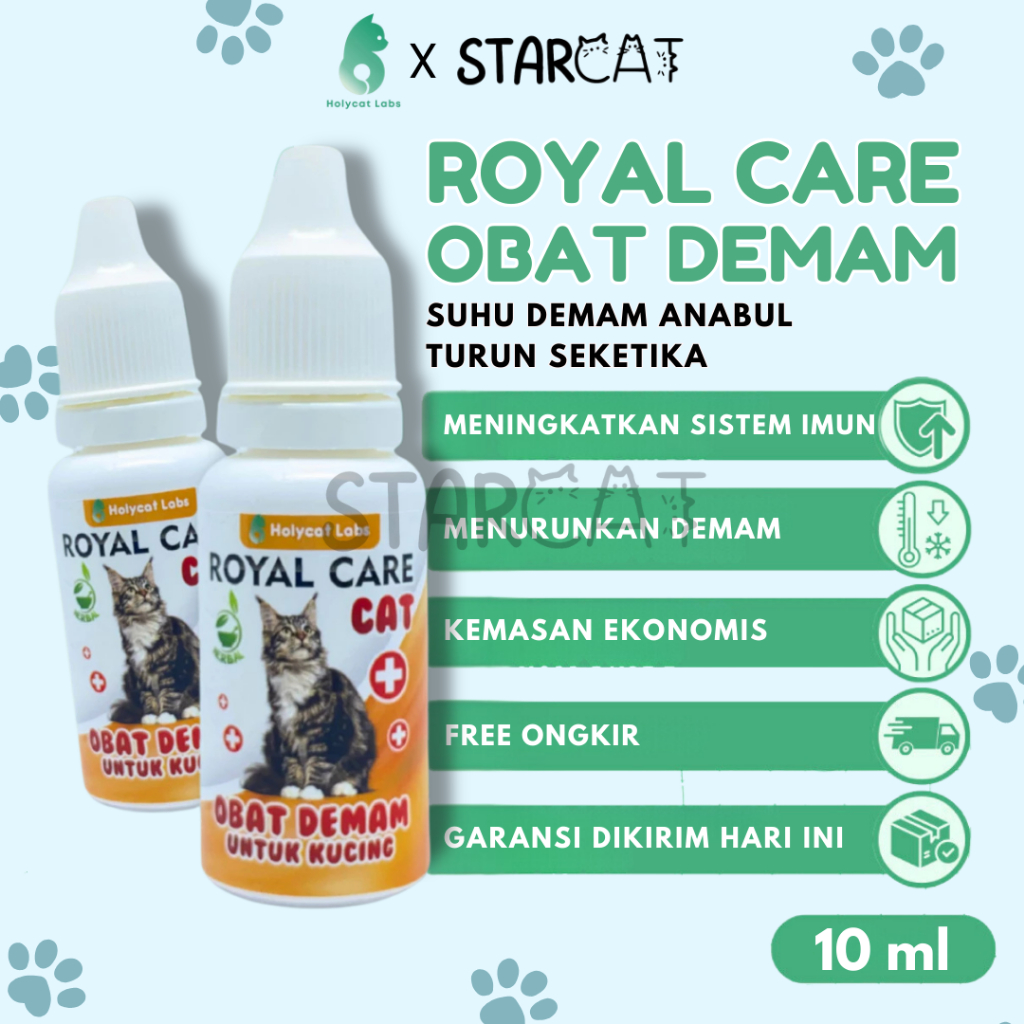 SC Holycatlabs Royal Care OBAT DEMAM 10ML Penurun Panas Pusing Lemas Kucing Sakit