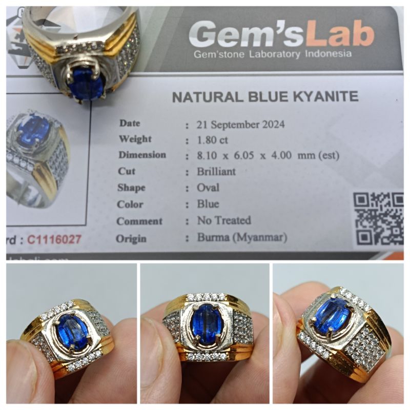 Natural Blue Kyanite Top Class 1,8 ct memo GLI NTD Srilanka