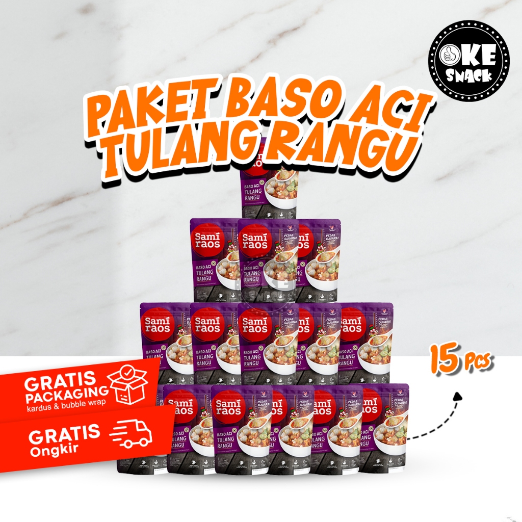 

Paket Bundling Reseller Sami Raos Baso Geprek Tulang Rangu Samiraos Isi 15 pcs