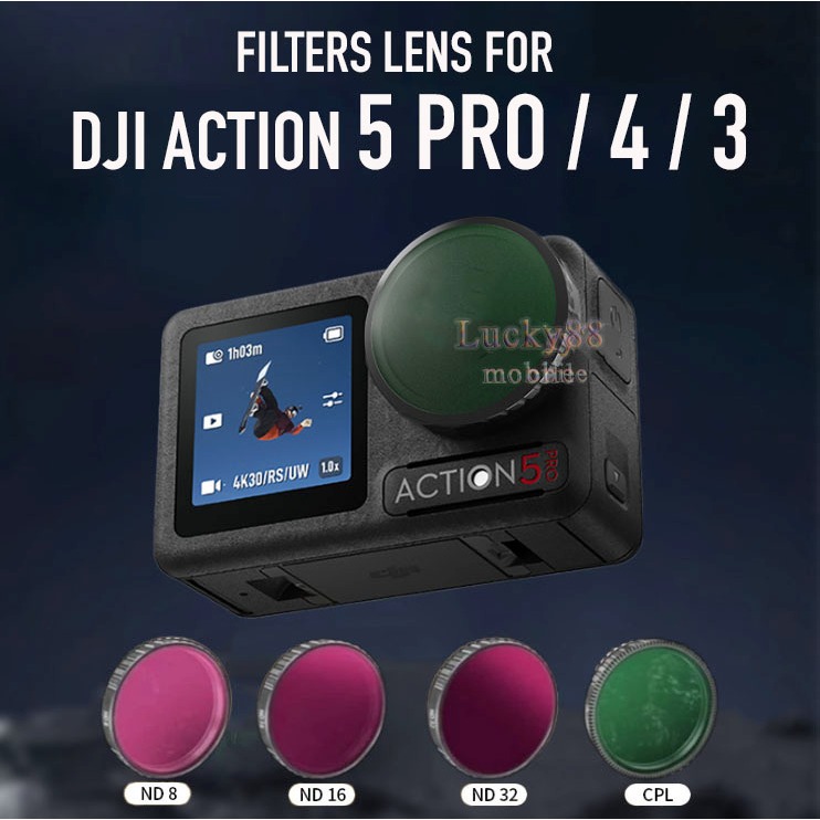 Filters Set CPL ND For Camera DJI Action 5 PRO 4 3Filter Lens Cahaya Aksessories Kamera Aksi Profess