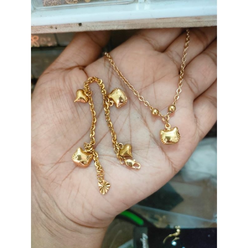 Perhiasan 23k cover emas asli 23k+18k+antikorosi