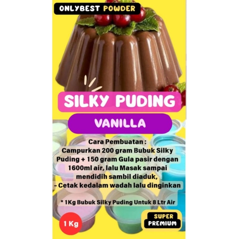 

Bubuk Silky Pudding VANILLA 1Kg/1000Gram MURAH SUPER PREMIUM Onlybest Powder / Bubuk Pudding VANILLA 1Kg SUPER PREMIUM / Silky Pudding / Silky Pudding Powder / Silky Bubuk Powder 1 KG / Bubuk Silky Puding / Bubuk Puding / Puding Powder