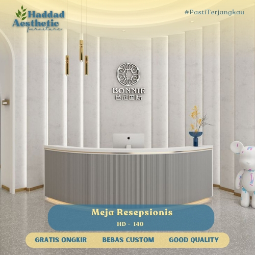 Meja Resepsionis Aesthetic Design Minimalis Bisa Custom