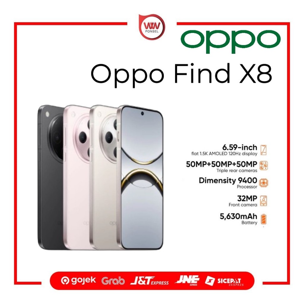 Hp Oppo Find X8 Ram 16GB Internal 512GB Garansi Resmi