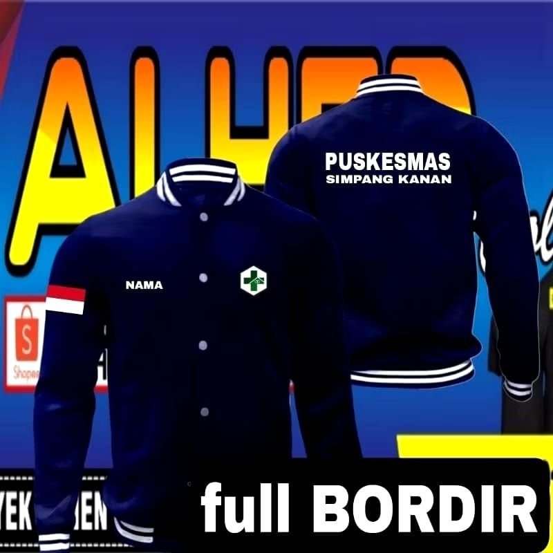 Jaket bordir puskesmas jaket puskesmas jaket baseball puskesmas jaket varsity puskesmas jaket kerja 