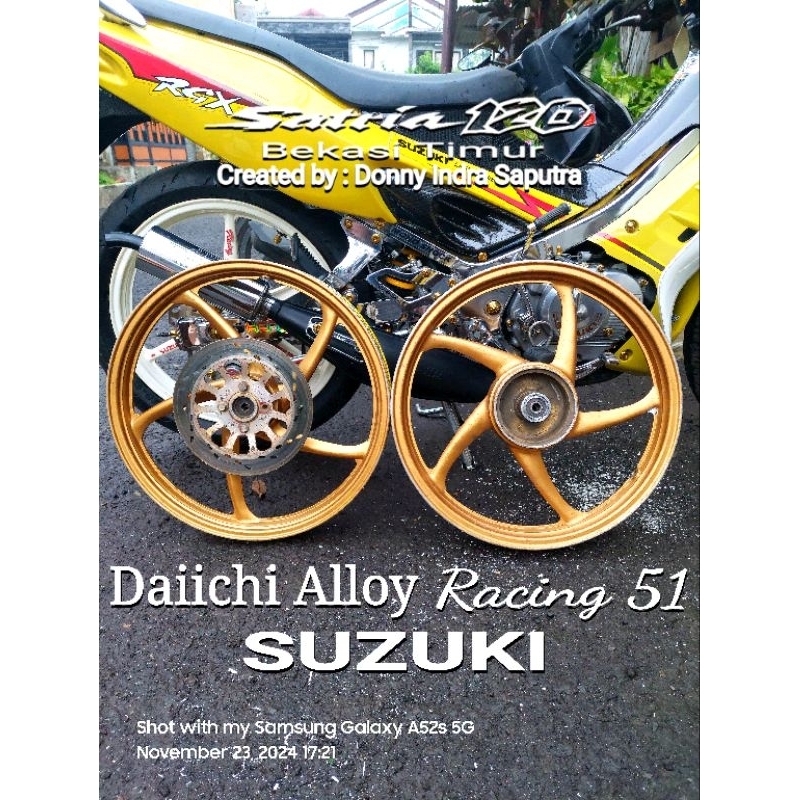 Velg Daiichi Alloy Racing 51 Single Disc Original Suzuki Satria 2Tak 120R Original Made In Thailand
