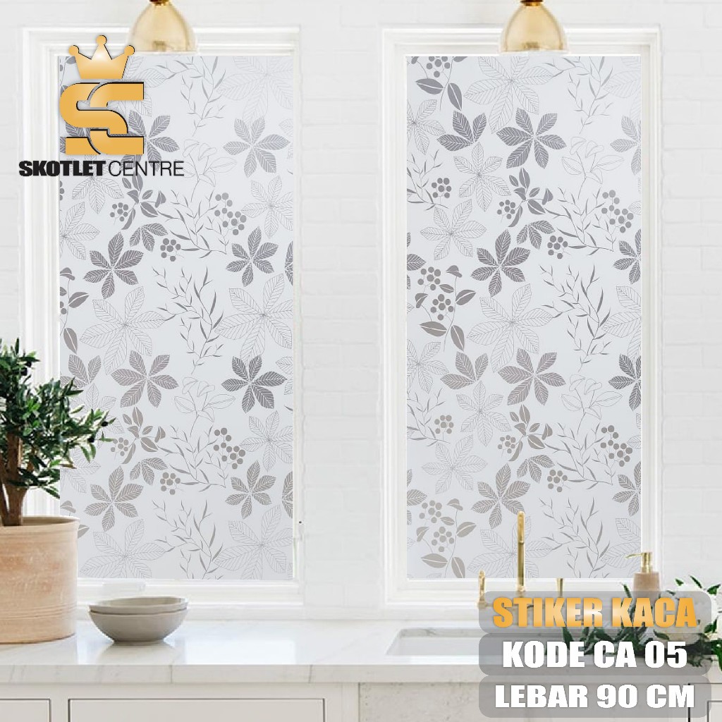 Stiker Kaca Jendela Pintu Sticker Dapur Motif Bunga Tidak Tembus Pndang