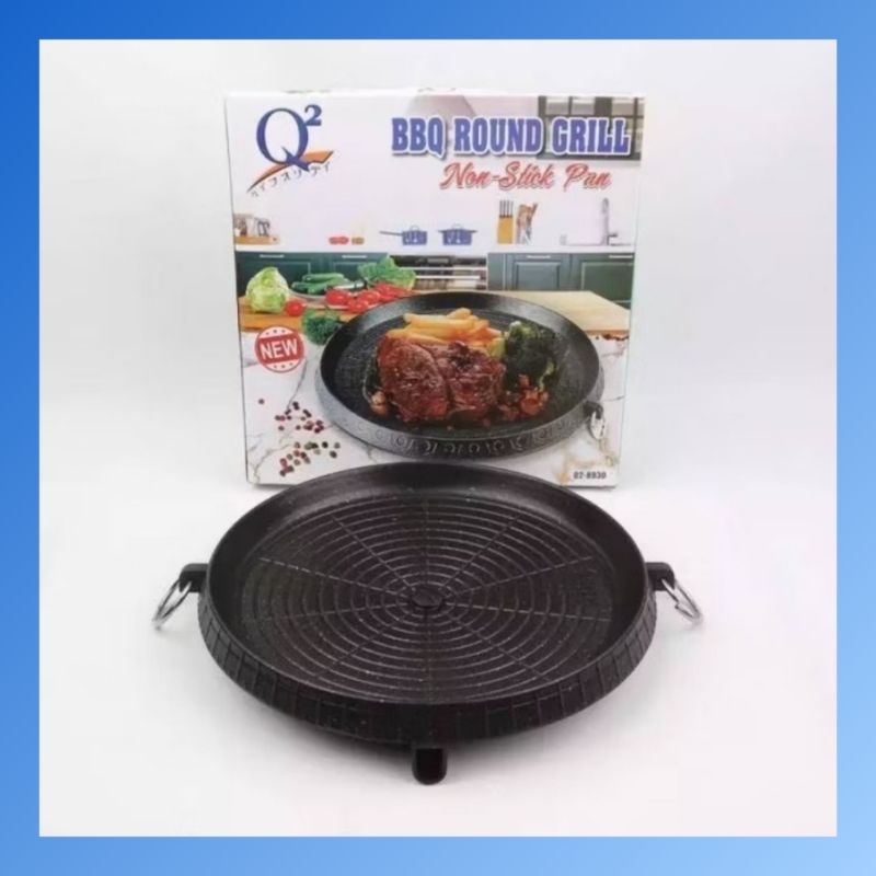 Alat Panggang BBQ Bulat Korea Grill Pan Q2-8930 35CM Grill Pan Q2