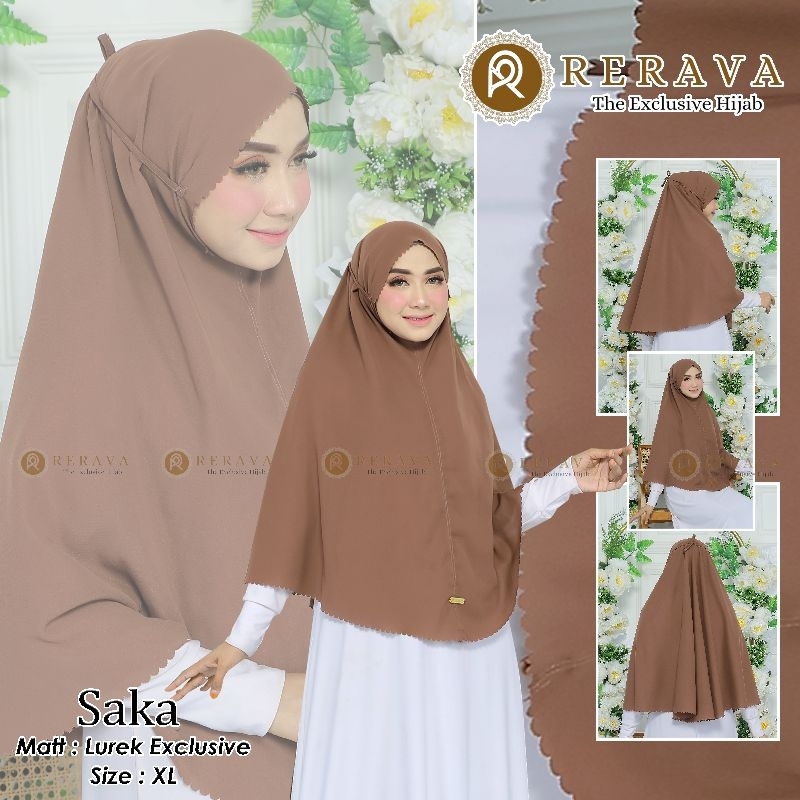 Khimar Saka Lurek Rerava Fremium bergo Khimar jumbo