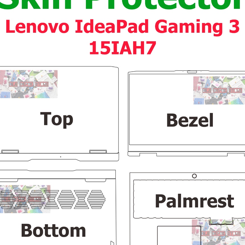 KI3 Lenovo IdeaPad Gaming 3 15IAH7 Skin Guard Garskin Protector