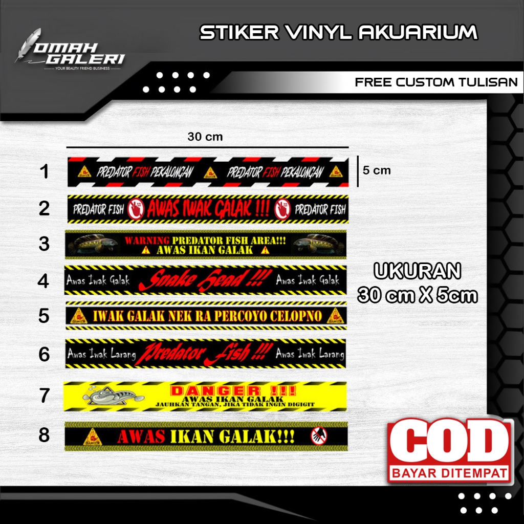STICKER LIST LABEL WALLPAPER AQUARIUM / STIKER LIST LABEL AKUARIUM / STICKER AKUARIUM CUSTOM