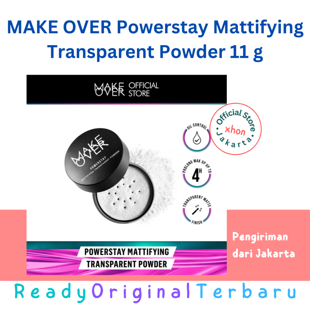 [ORIGINAL] Make Over Powerstay Mattifying Transparent Powder 11 g - Bedak Tabur | Make up Base | Bed