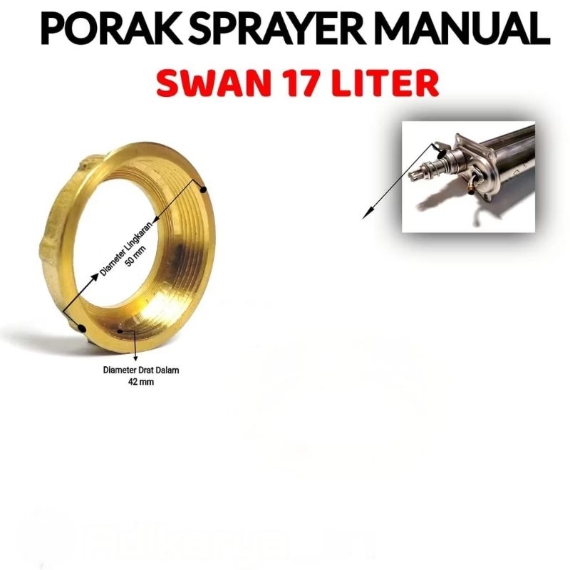 porak pompa tabung sprayer manual swan / tutup tabung sprayer swan 17 liter