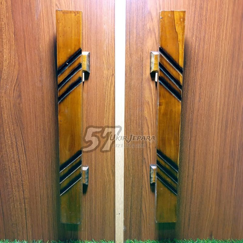 Handle Gagang Tarikan Pintu Rumah/ Kamar/ Kupu Tarung Model Simpel Moderen Minimalis Bahan Kayu Jati