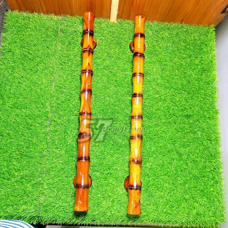 Handle Hendel Pegangan Gagang Tarikan Pintu Rumah / Kupu Tarung / Kamar Motif Bambu Panjang Bahan Ka