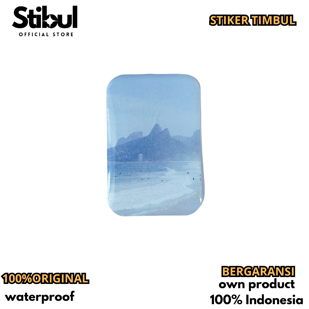 

Stiker Timbul Resin Aesthetic waterproof gunung laut biru untuk case hp laptop dll