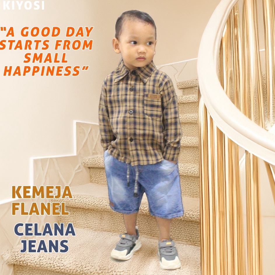 murah KIYOSI Kemeja Anak Flanel Laki Laki Lengan Panjang 1 6Tahun4