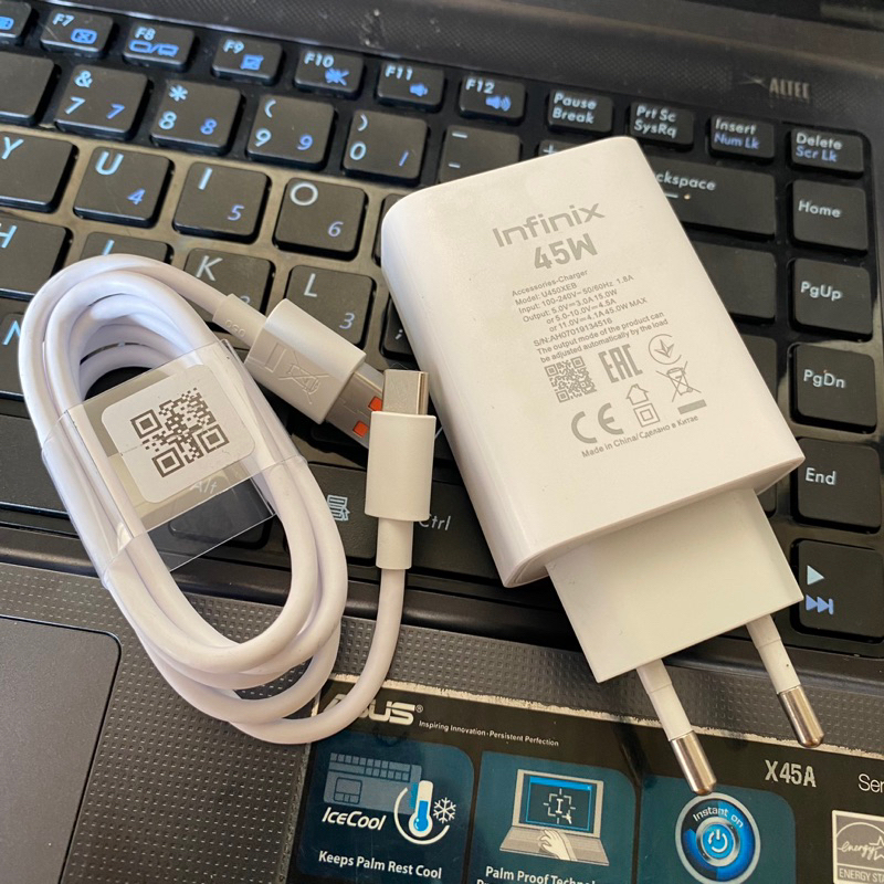 charger original copotan 100% infinix 45 watt