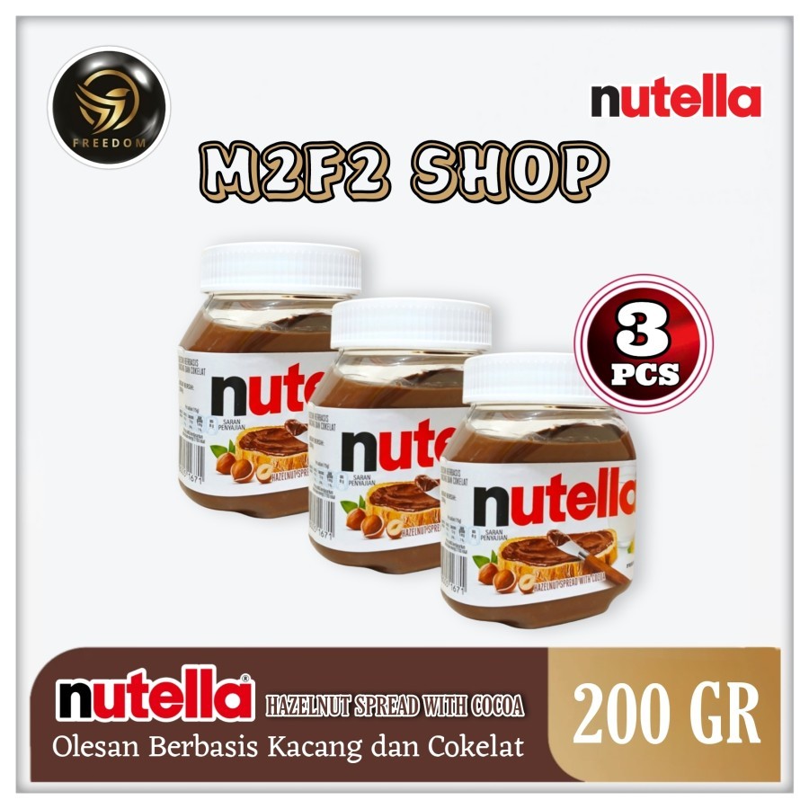 

Nutella Hazelnut Spread With Cocoa Jam | Selai Olesan Cokelat Hazelnut - 200 gr (Kemasan 3 Pcs)