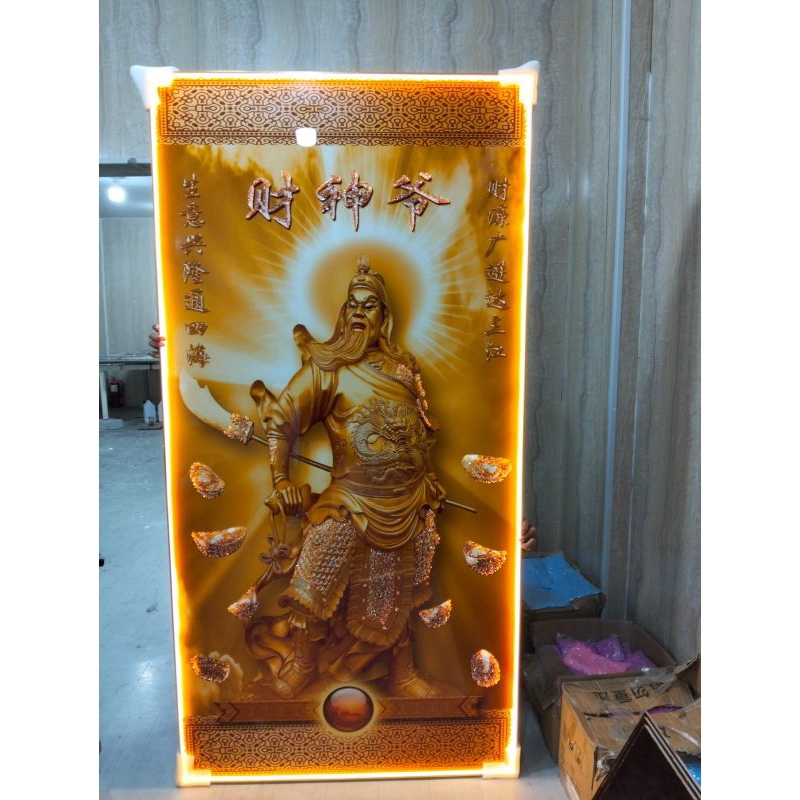 lukisan Porcelain Painting 5D Diamond dewa Kwan Kong LED