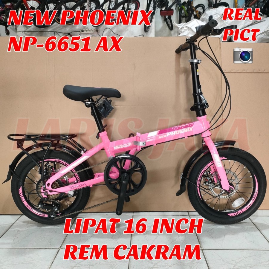 SEPEDA LIPAT 16 INCH PHOENIX NP 6651 AX REM CAKRAM 7 SPEED SEPEDA LIPAT PHOENIX 16 INCH NEW PHOENIX