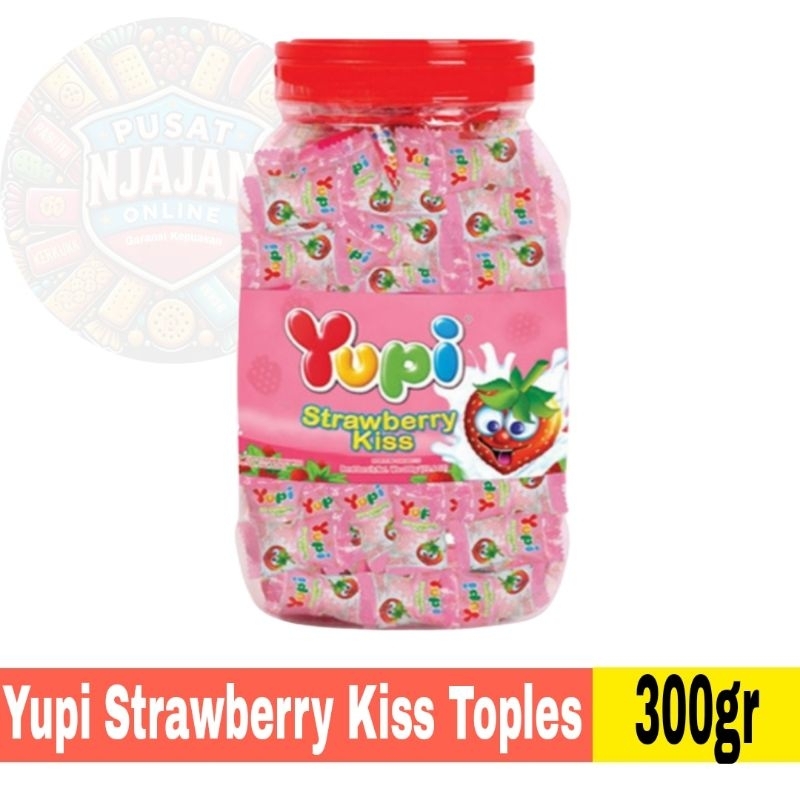 

Yupi Strawberry Kiss Toples Jar 300gr