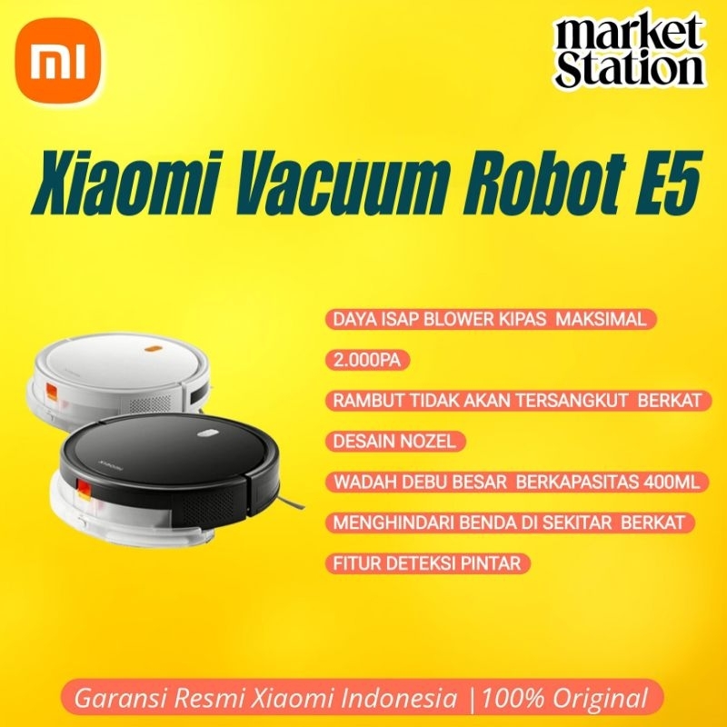 Xiaomi Robot Vacuum E5 2 kPa Vacuum Cleaner Robot Garansi Resmi Xiaomi Indonesia  Vacuum Robot