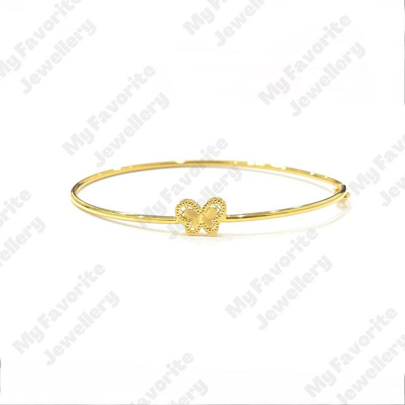 Gelang Bangle Kupu-kupu Valentine Emas Asli Kadar 875