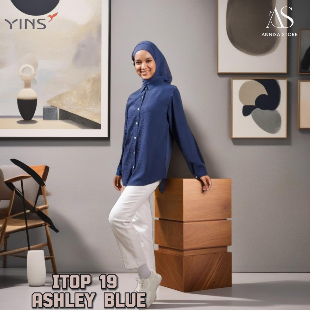 BAJU ATASAN BLUS REMAJA DAILY OUTFIT YOUTH INSPIRE YINS ITOP 19 ASHLEY BLUE UNTUK KULIAH & KERJA