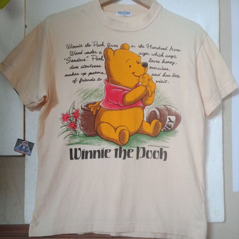DISNEY art Pooh t shirt size M fit L SECOND ORIGINAL