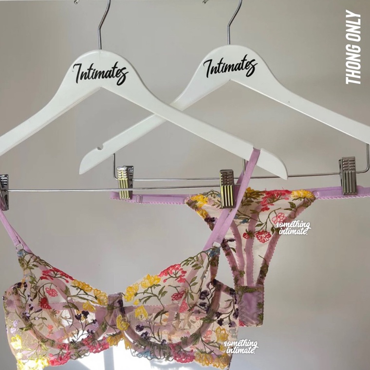 KODE C72Y THONG ONLY  SLOAN  SHERA Floral Embroidered Lace Bra Lingerie Cup Set Bustier Bodice Long 