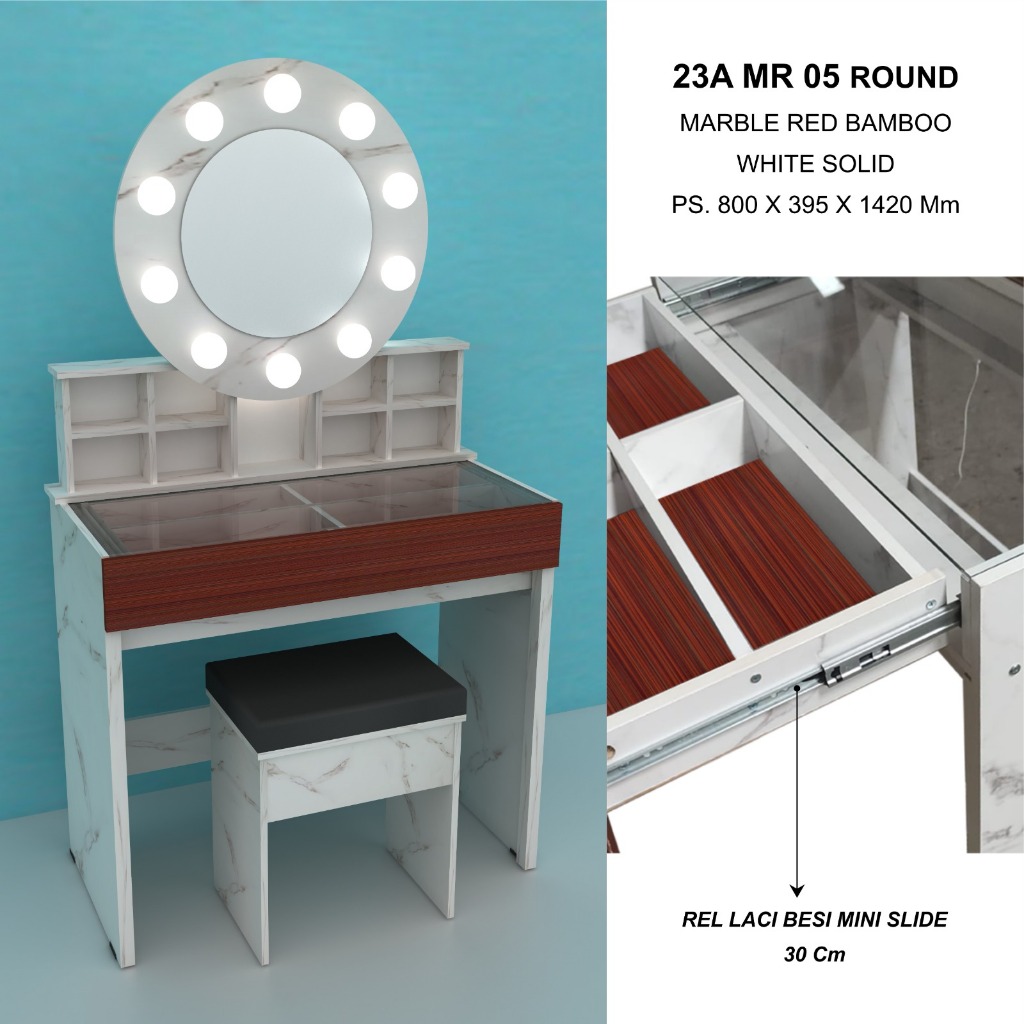 Meja Rias Lampu Minimalis / Meja Kaca Make Up