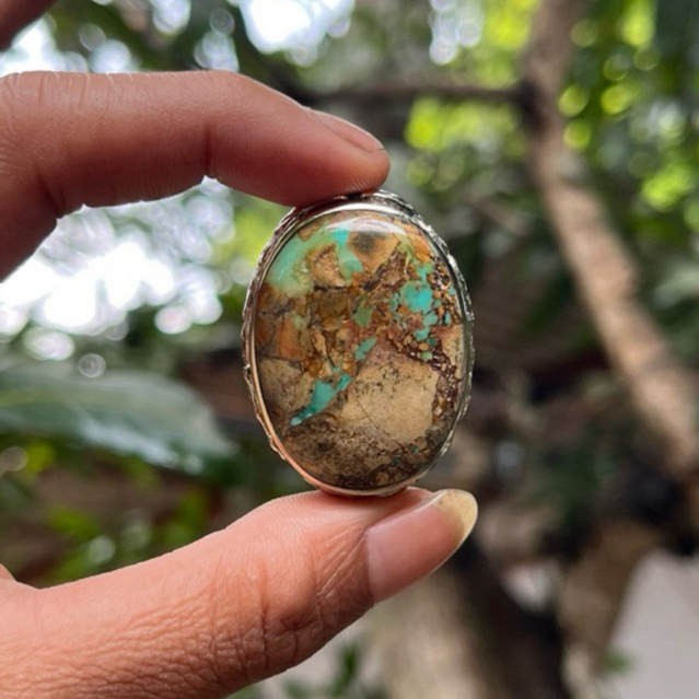 batu pirus persia gradasi hijau muda