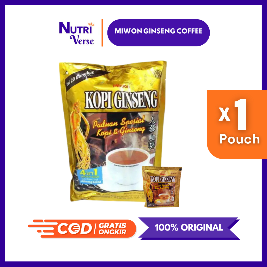 

MIWON Korean Ginseng Coffee Isi 20 Sachet | Kopi Ginseng Korea