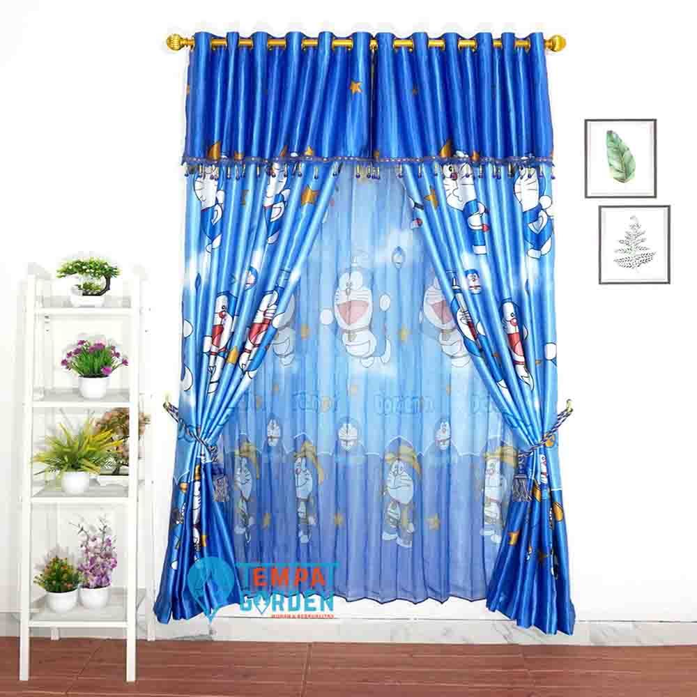 Gorden Blackout Doraemon Karakter Lucu – Tirai Tebal Jendela & Pintu Anak | Bisa COD
