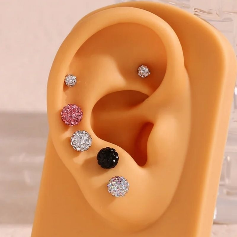 TINDIK TELINGA PERMATA STAINLESS / ANTING TELINGA / PIERCING TELINGA / BARBEL PERMATA