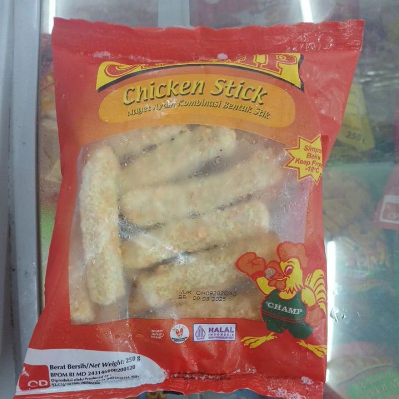 

CHAMP CHICKEN STICKS NUGET AYAM KOMBINASI BENTUK STIK