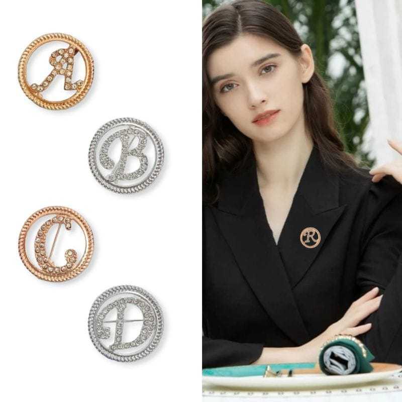 Bros Dagu Huruf - Abjad Kecil - Fashion Hijab - Pin Jilbab - Aksesoris