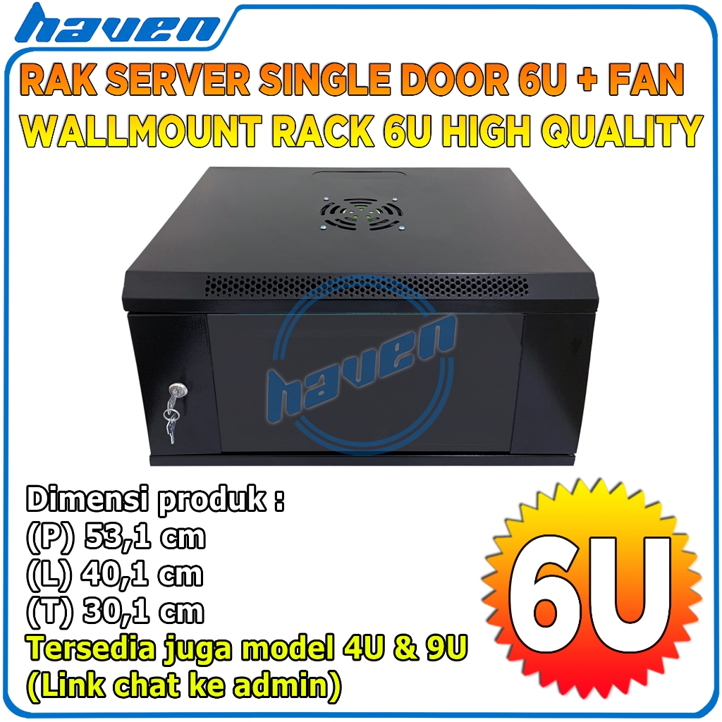 Wallmount Rack Server 6U / Wallmount Rack 6U / Rak Server Ukuran 6U Single Glass Door / Rak Server S