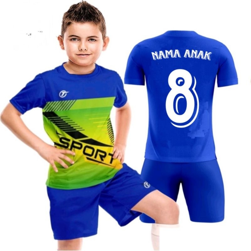 KAOS BOLA ANAK SABLON NAMA/JERSEY BOLA ANAK SABLON NOMOR/BAJU BOLA ANAK