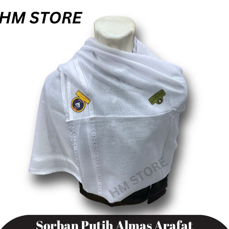 KODE U54H Sorban Putih Almas Arafat  Imamah Kotak Persegi  Rida Surban Impor India  Sorban Arab