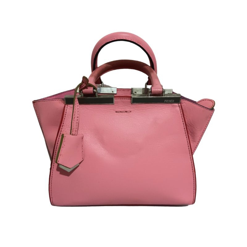 Preloved Tas Wanita Fendi 3joursHandbag Pink Medium plus Tali Panjang Branded