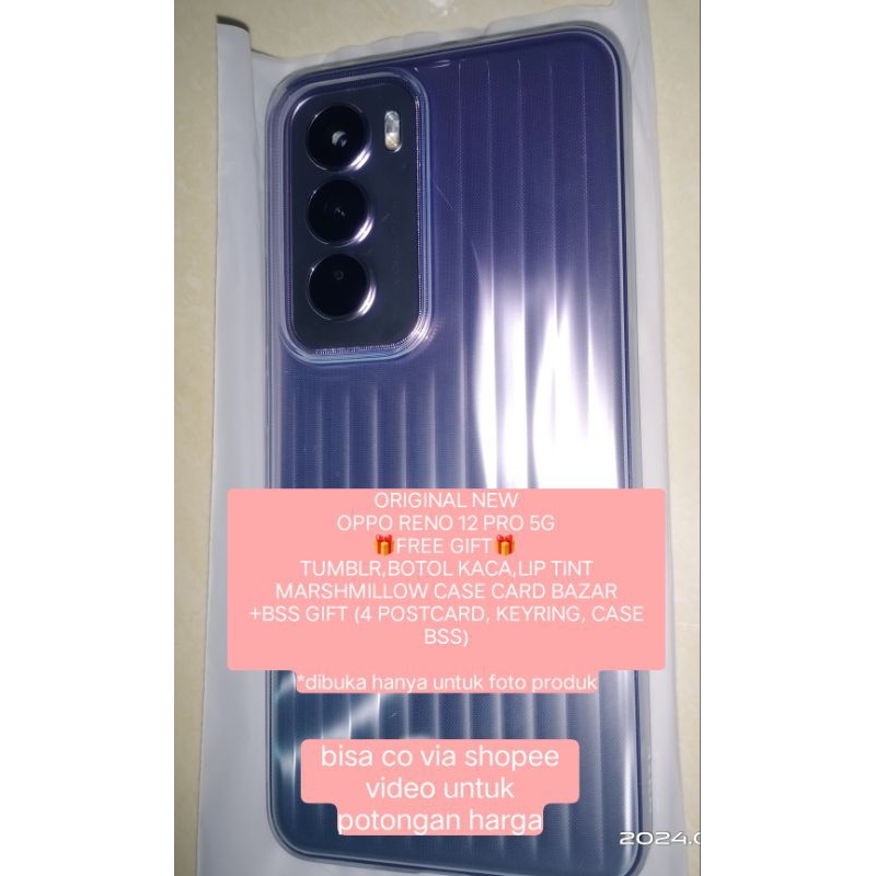 HP HANDPHONE OPPO RENO 12 PRO 5G RAM 12 GB MEMORI 512 GB BSS LIMITED EDITION TELEPON SELULER